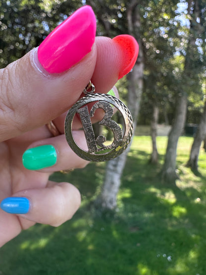 Vintage 9ct Gold Lucky 13 Charm
