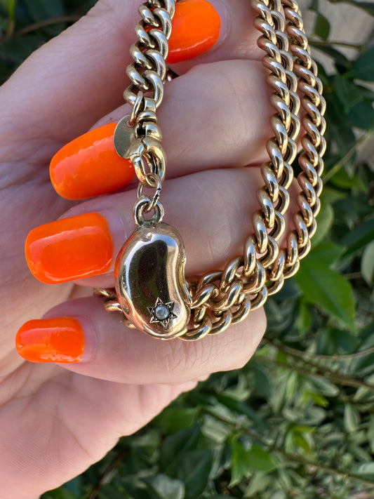 Reserved for Karen- 9ct bean & gate bracelet