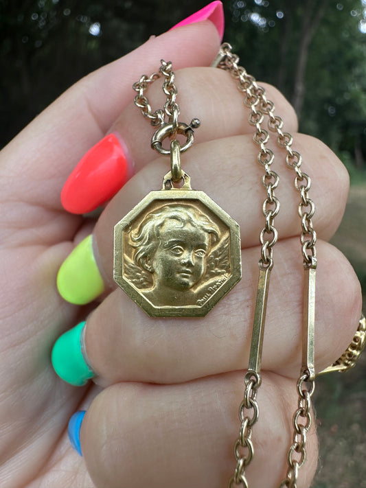 French 18ct Gold Cherub Charm by Paul Brandt