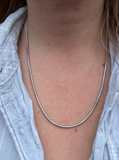 Sterling Silver Snake chain with dog clip