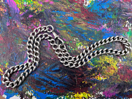 Antique Sterling silver Albert chain with dog clip