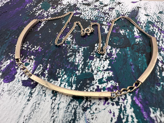 9ct yellow Gold Italian Curb and bar chain