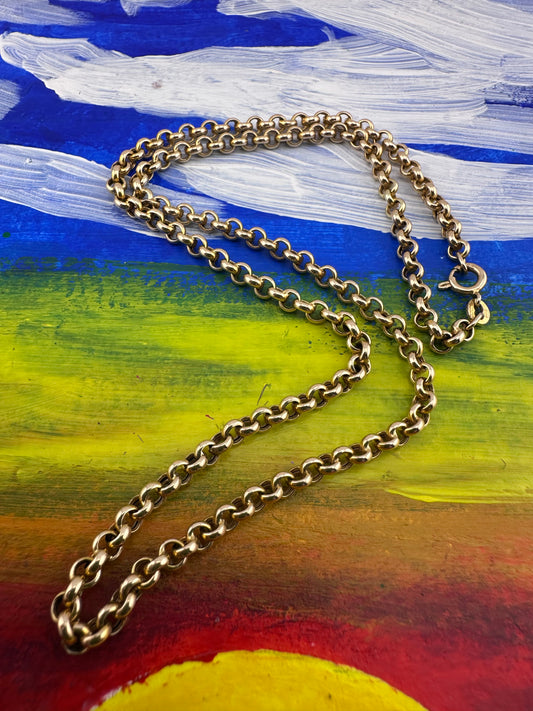 Vintage 9ct UnoAerre Puffy rolo/belcher chain