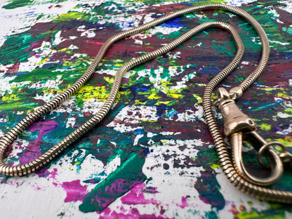 Vintage 9ct Gold Snake chain with Antique Dog Clip