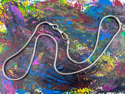 Sterling Silver Snake chain with dog clip