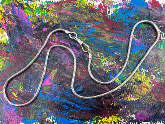 Sterling Silver Snake chain with dog clip