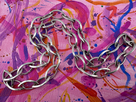 Sterling Silver Eye link chain with concealed clasp