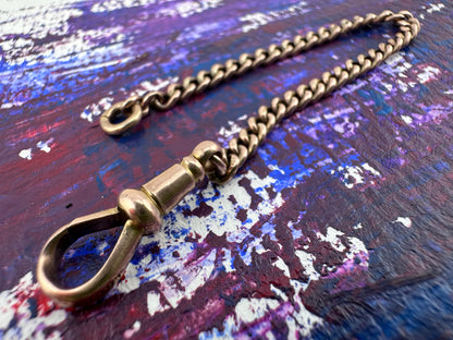 Antique 9ct gold curb extender with antique dog clip.