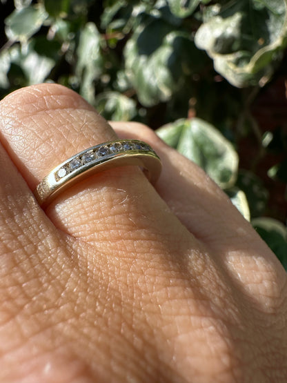 Vintage 14ct Gold channel set diamond ring