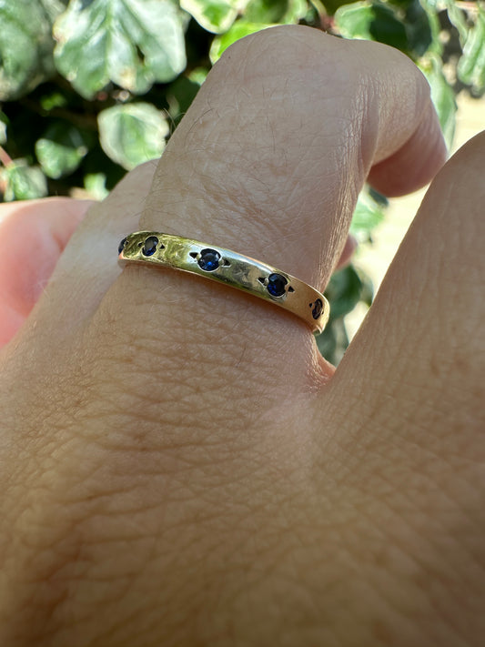 Vintage 9ct Gold Sapphire full eternity band