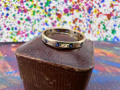 Vintage 9ct Gold Sapphire full eternity band