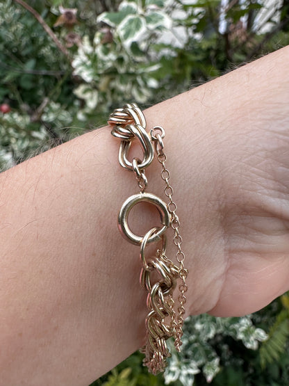 Reserved Sheena Vintage 9ct Gold double curb bracelet