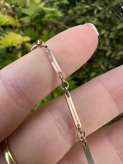 Antique 9ct Rose & White Gold bar bracelet