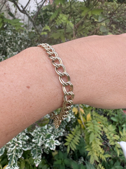Vintage 9ct Double Curb bracelet with large spring ring
