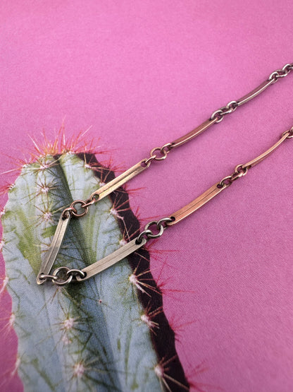 Antique 9ct Rose & White Gold bar bracelet