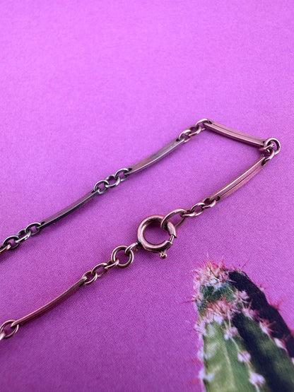 Antique 9ct Rose & White Gold bar bracelet