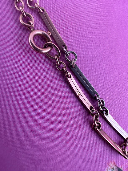 Antique 9ct Rose & White Gold bar bracelet