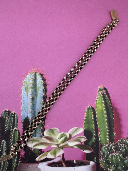 9ct Rose Gold two strand belcher bracelet
