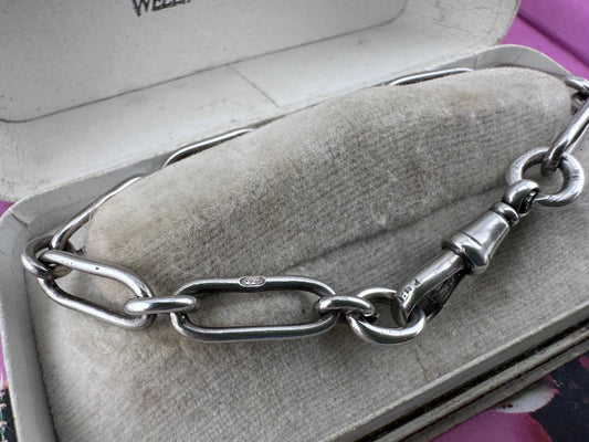 Antique Sterling silver trombone bracelet