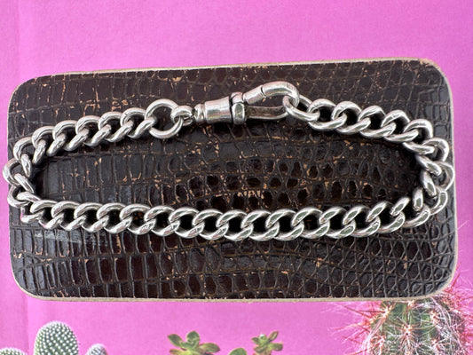 Vintage Sterling Silver Curb Bracelet with dog clip