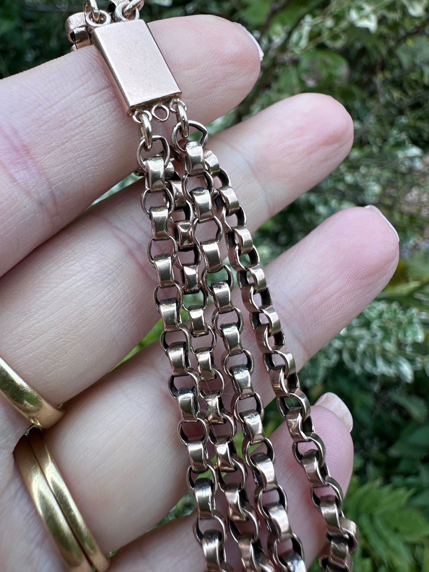 9ct Rose Gold two strand belcher bracelet