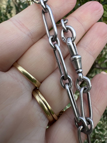 Antique Sterling silver trombone bracelet