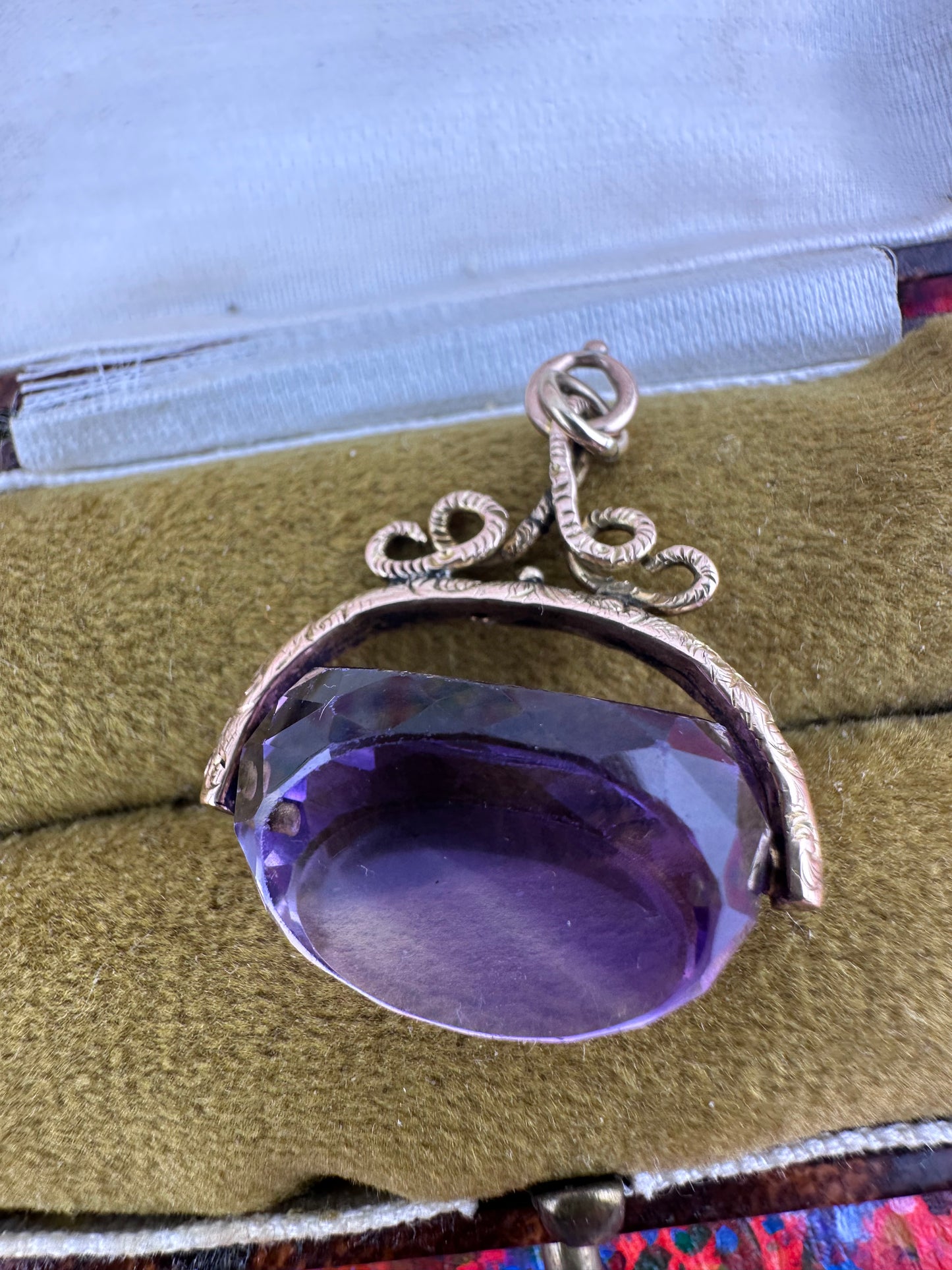 Antique 9ct Gold Amethyst Fob
