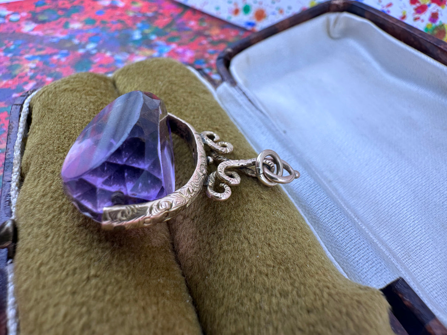 Antique 9ct Gold Amethyst Fob
