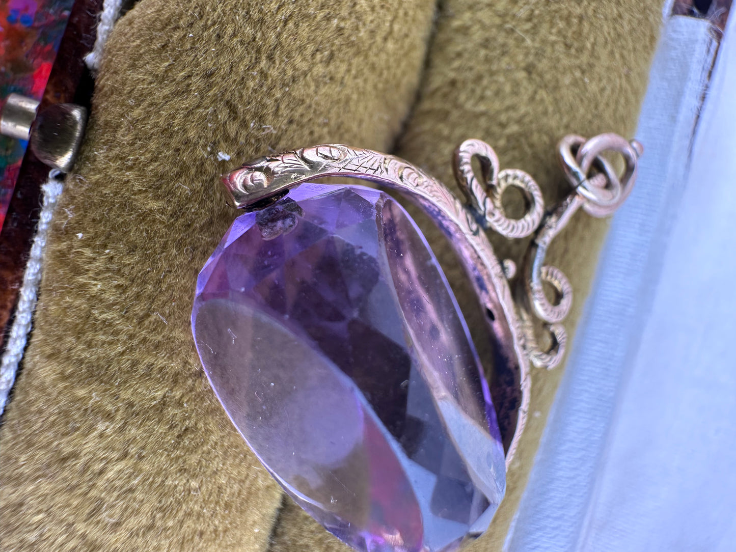 Antique 9ct Gold Amethyst Fob