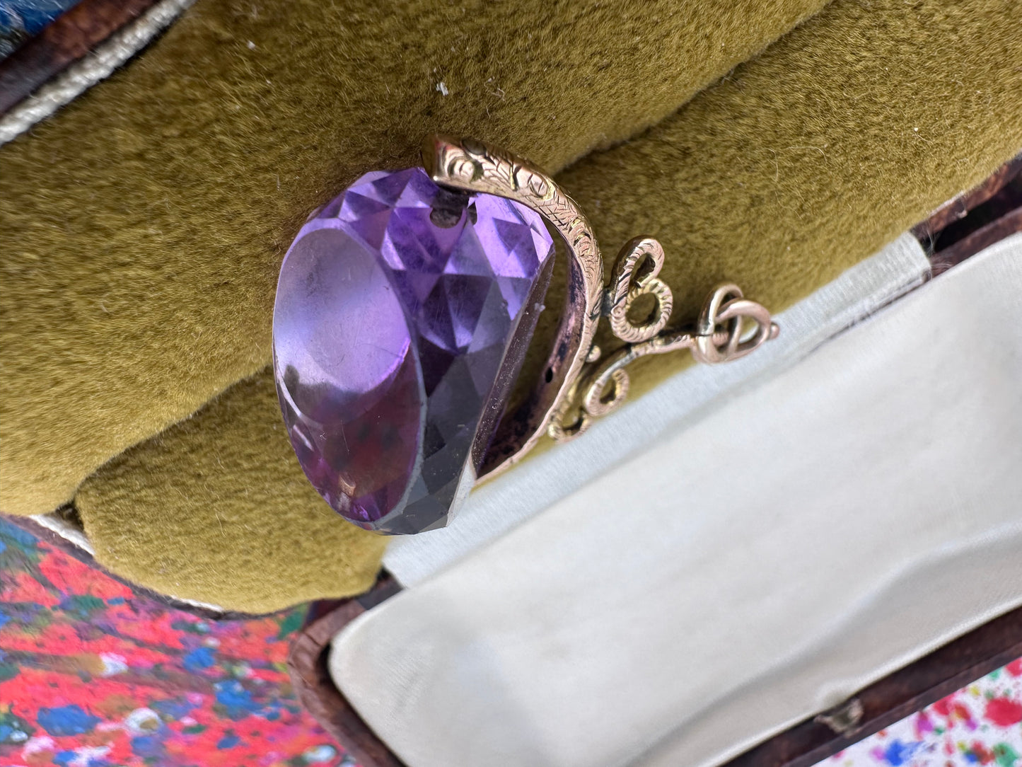 Antique 9ct Gold Amethyst Fob