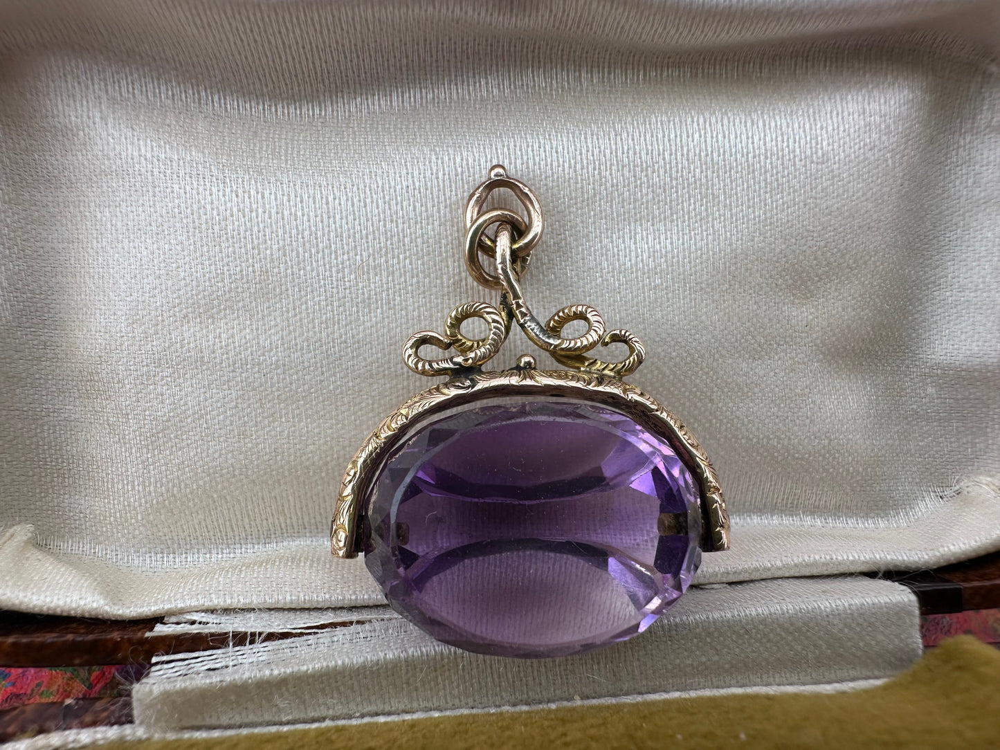 Antique 9ct Gold Amethyst Fob