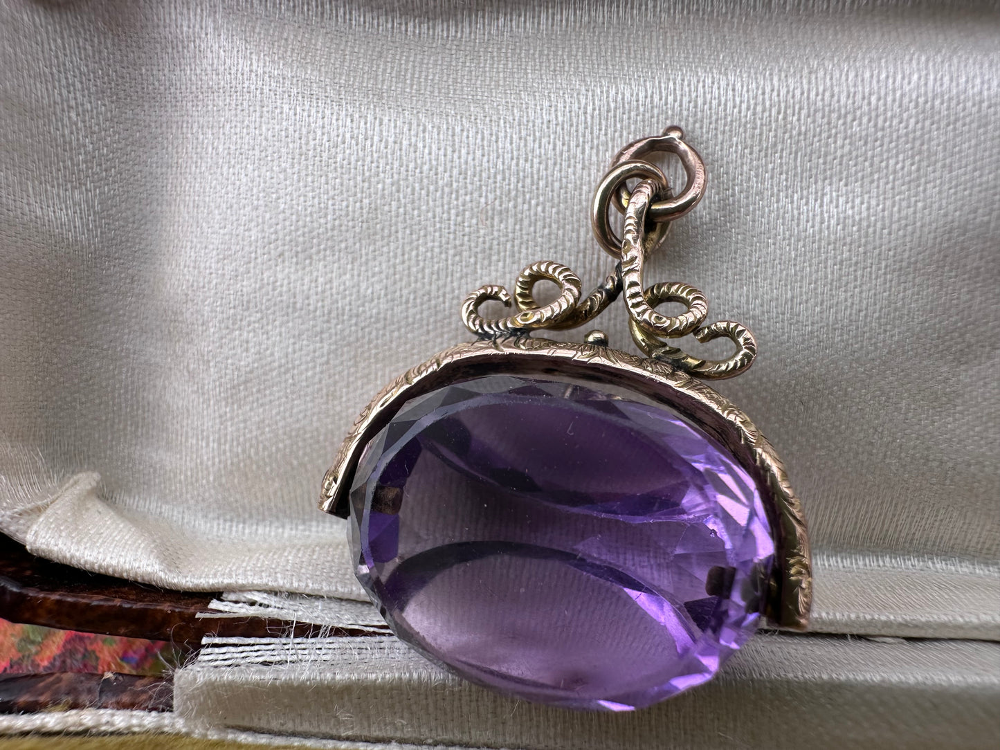 Antique 9ct Gold Amethyst Fob