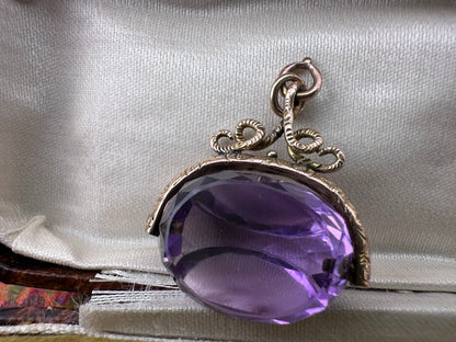 Antique 9ct Gold Amethyst Fob