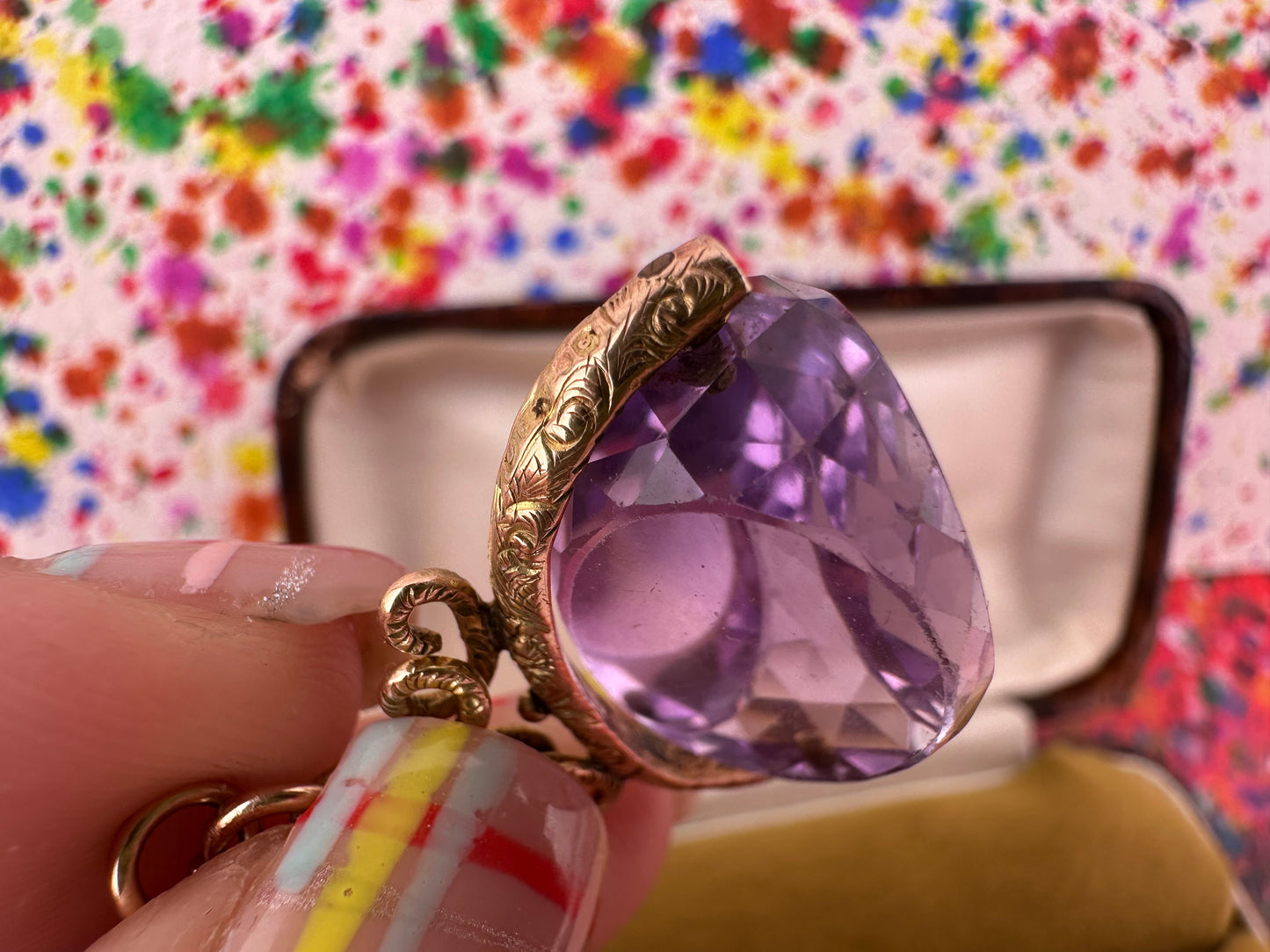 Antique 9ct Gold Amethyst Fob