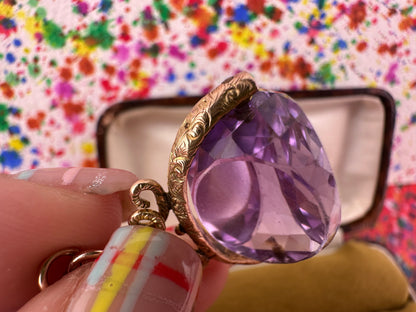 Antique 9ct Gold Amethyst Fob