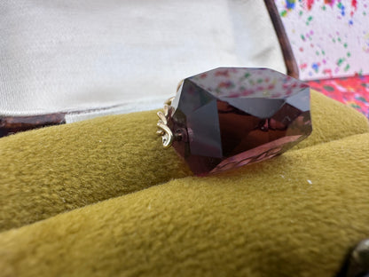 Vintage 9ct Gold Amethyst Spinning Fob