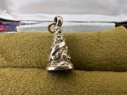 Antique 9ct Gold Blood Stone fob