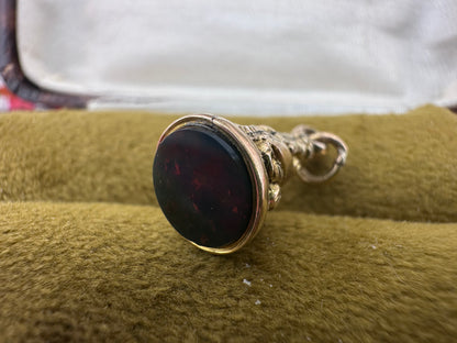 Antique 9ct Gold Blood Stone fob