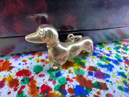 Vintage 9ct Dachshund Dog Charm