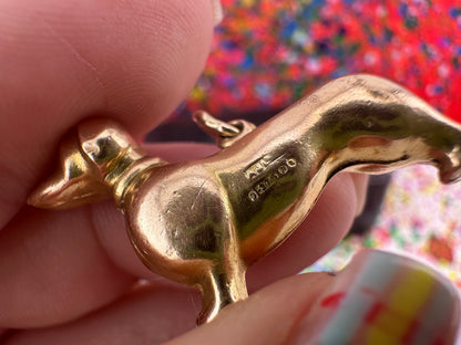 Vintage 9ct Dachshund Dog Charm
