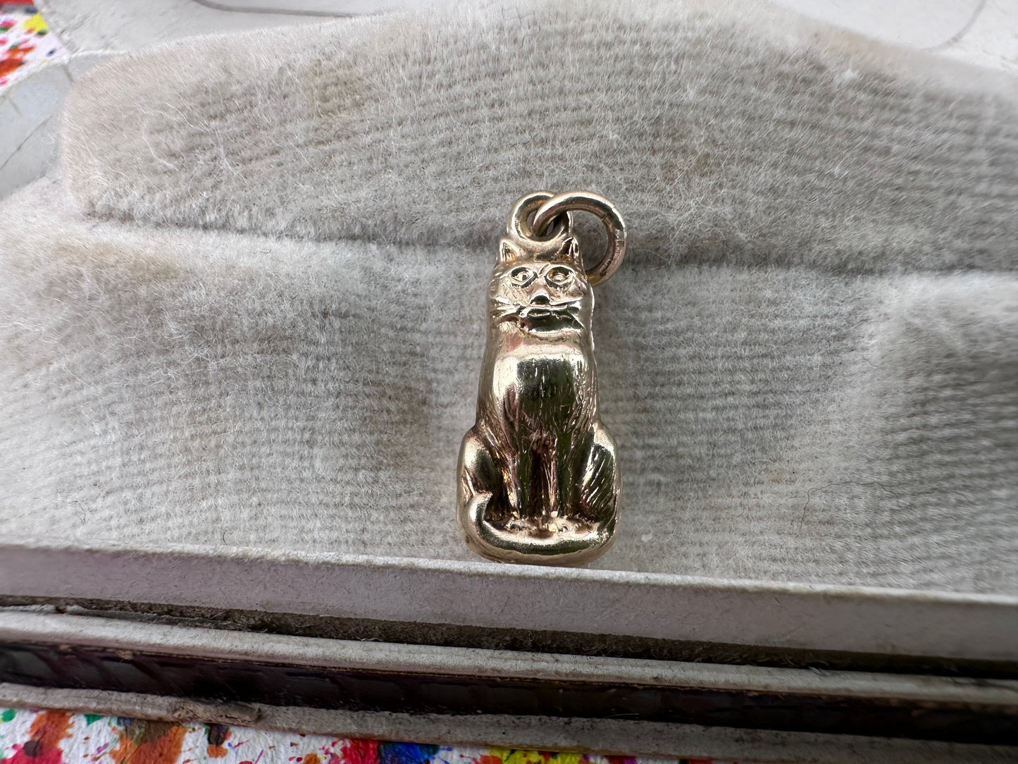 Vintage 9ct Cat Charm