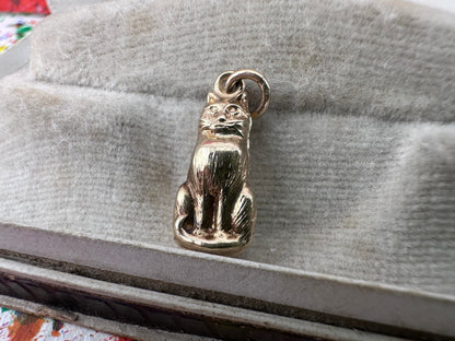 Vintage 9ct Cat Charm