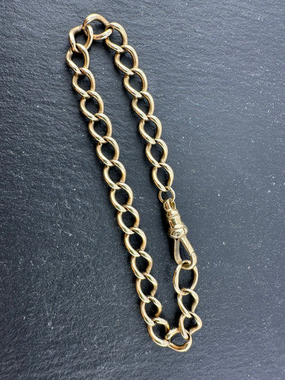 9ct Curb Bracelet with dog clip