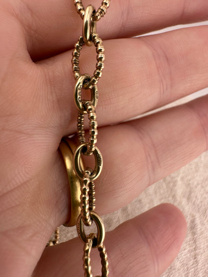 Vintage 9ct Ribbed Oval link Bracelet, with bolt clasp