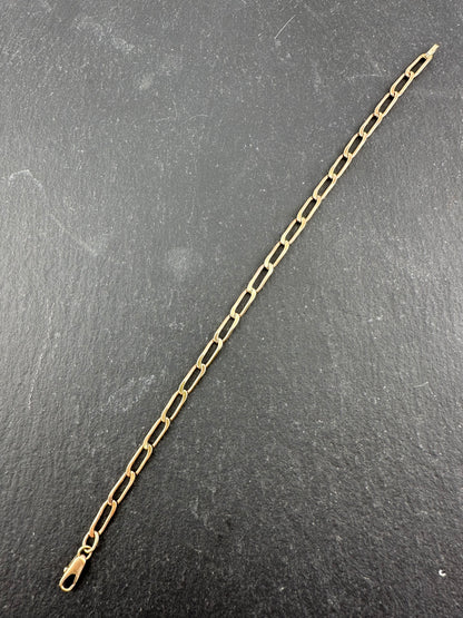 9ct Elongated curb/paperclip bracelet