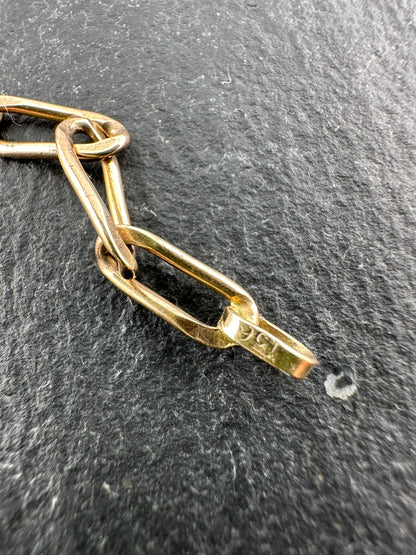9ct Elongated curb/paperclip bracelet