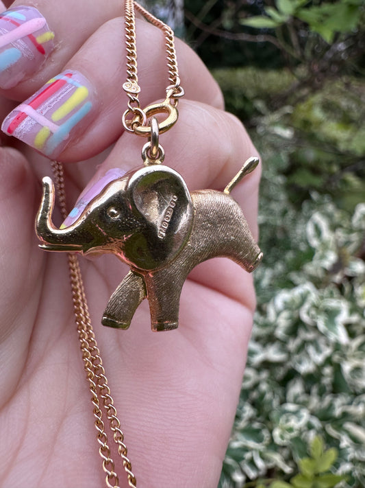 Vintage 9ct Gold Elephant Charm