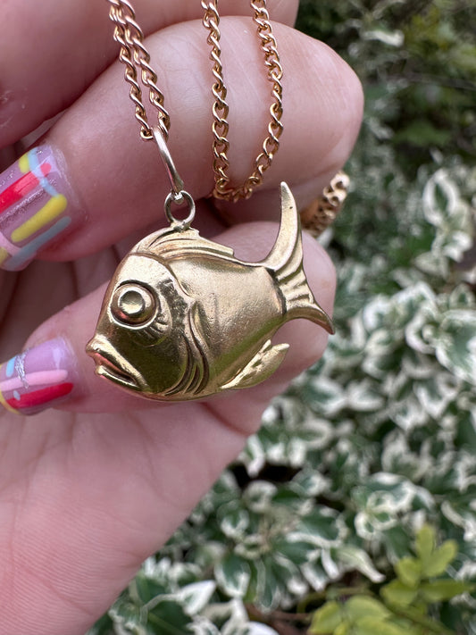 Vintage 9ct Gold Fish Charm