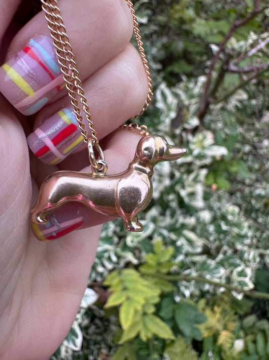 Vintage 9ct Dachshund Dog Charm