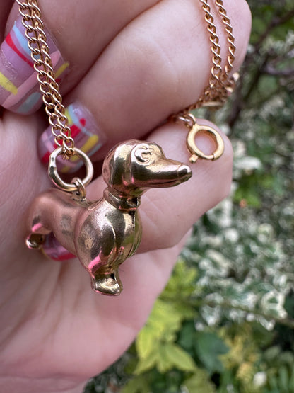 Vintage 9ct Dachshund Dog Charm